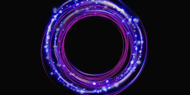 Fondo dell'estratto di tecnologia della rappresentazione 3d del cerchio di incandescenza dell'anello di energia