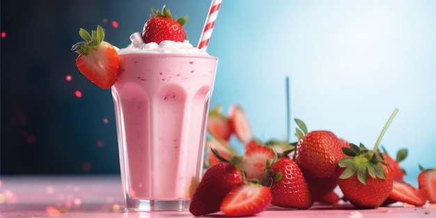 fondo della bevanda del frullato del frappè della fragola