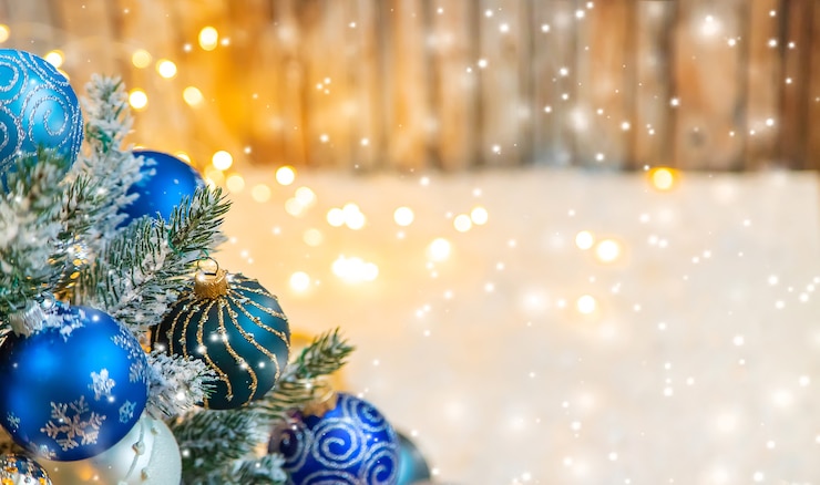 Foto fondo della cartolina d'auguri di buon natale vacanze. messa a fuoco selettiva. natura.