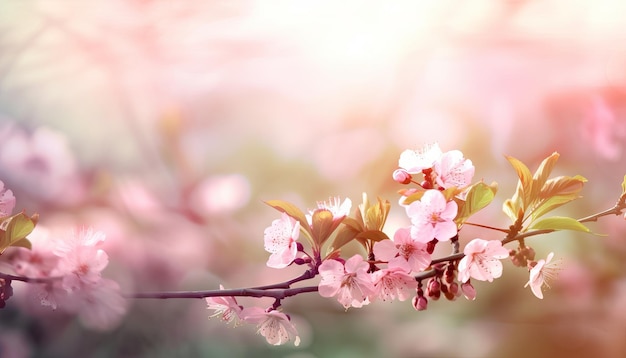 Fondo della natura con i fiori di fioritura della molla AI generativo