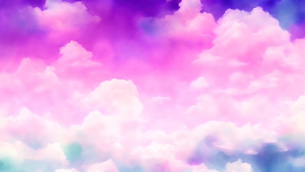 Fondo della nuvola del cielo pastello dell'acquerello dipinto a mano