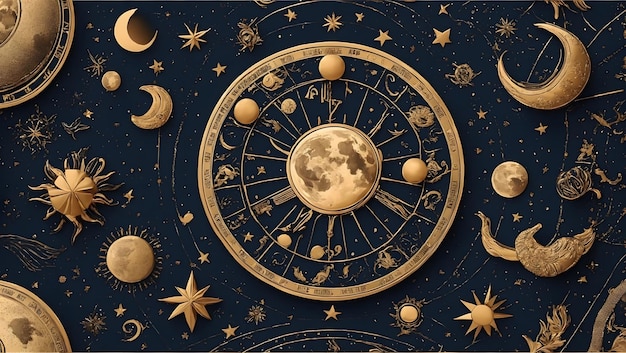 Fondo dello zodiaco senza cuciture di astrologia alla moda