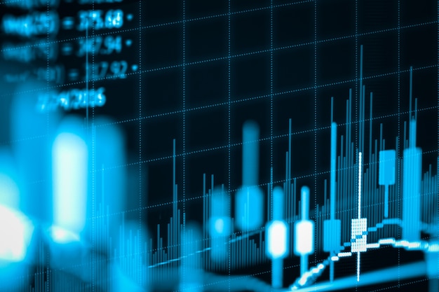 Fondo di analisi commerciale finanziario del mercato azionario astratto.