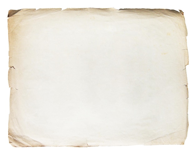 Fondo di carta vecchio di struttura dell'annata isolato su bianco