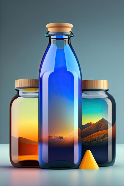 Fondo di fabbricazione farmaceutica con bottiglia di vetro