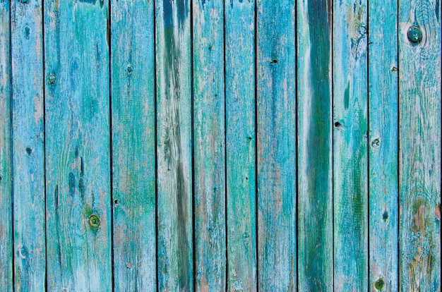 Fondo di legno rustico di struttura del recinto dei colori verdi e blu