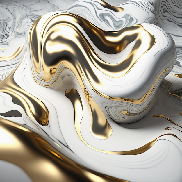 Fondo di marmo di lusso bianco e oro astratto AI