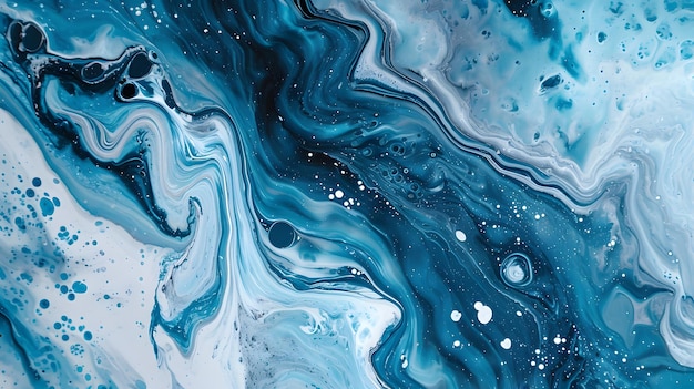 Fondo di marmo liquido toni blu arte fluida modello decorativo