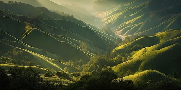 Fondo di paesaggio delle colline di ronzio