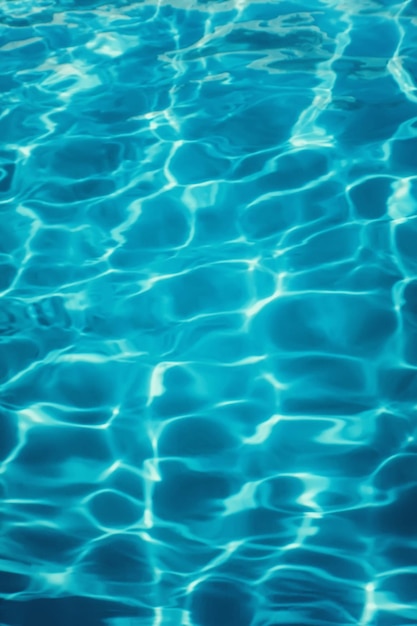 Fondo di riflessione del sole dell'acqua della piscina. Acqua increspata.