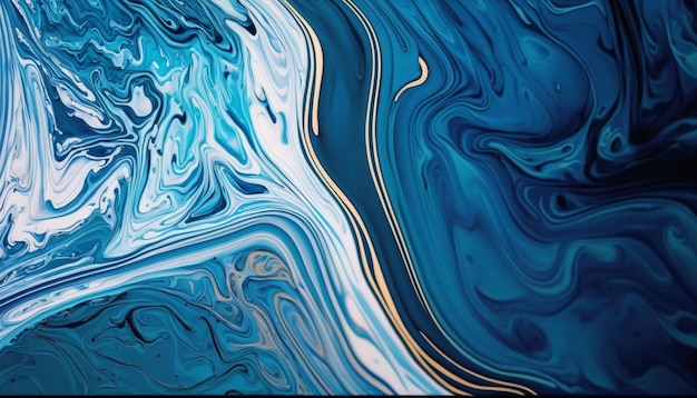 Fondo di struttura della vernice blu di marmorizzazione liquida