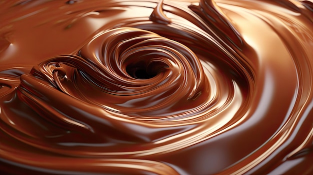 Fondo di turbinio del cioccolato fuso Ai generativo