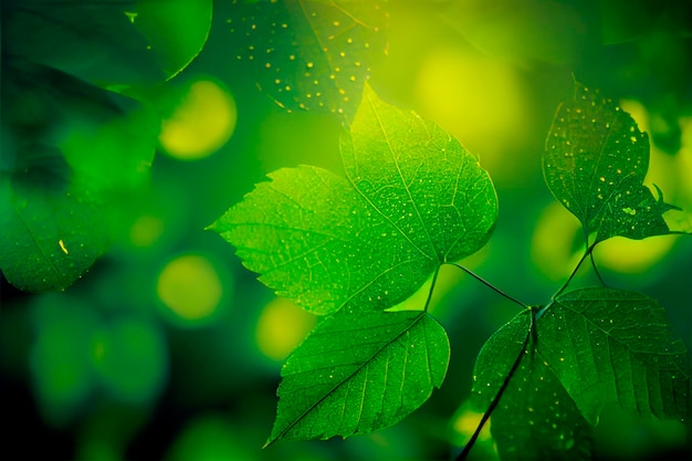 Fondo di verde della sfuocatura del bokeh del fondo della foglia