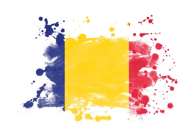 Fondo dipinto di lerciume della bandiera della Romania
