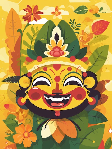 Fondo felice della bandiera di festival di Onam