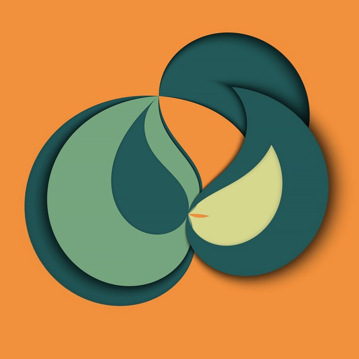 Foto fondo flessibile astratto riccio verde giallo, strisce curve di diversi colori. layout geometrico per il design