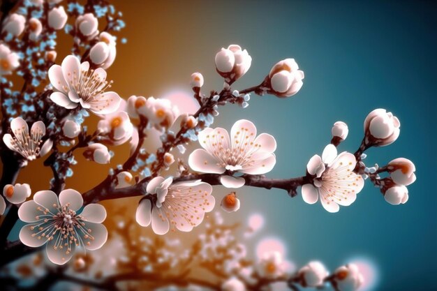 Fondo floreale dell'estratto della molla del fiore del fiore del fiore di ciliegio in primavera