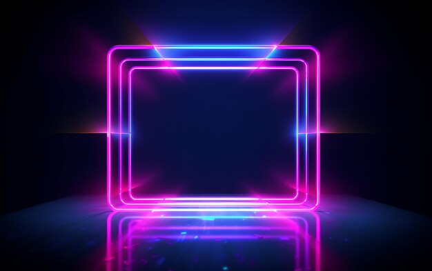 Fondo geometrico astratto della luce al neon