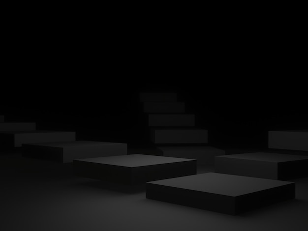 Fondo geometrico nero 3D