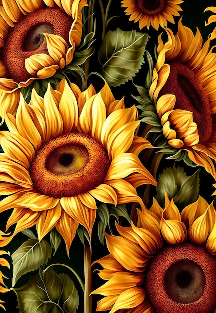 Fondo giallo dell'estratto del campo dei girasoli