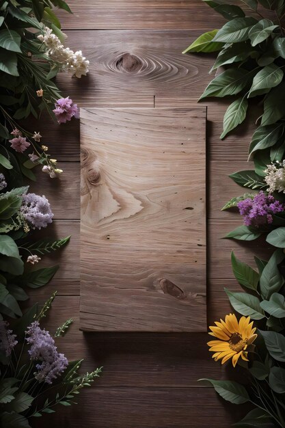 Fondo in legno e fondo del modello dell'insegna dei fiori