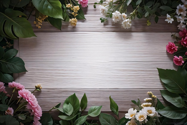 Fondo in legno e fondo del modello dell'insegna dei fiori