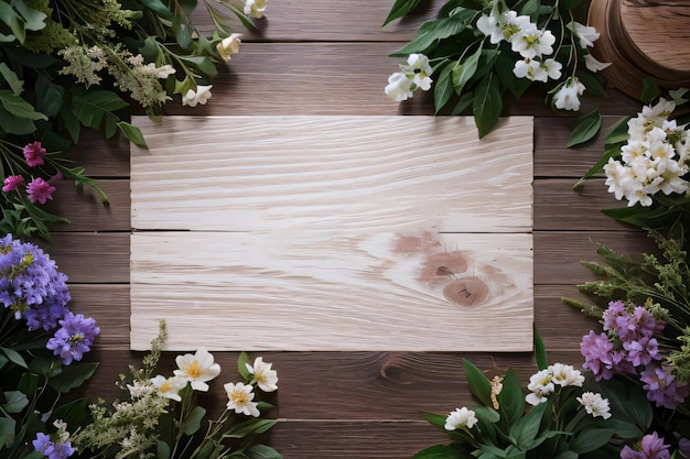 Fondo in legno e fondo del modello dell'insegna dei fiori