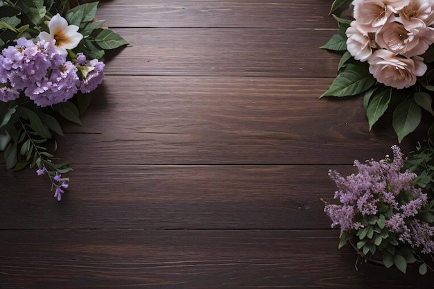 Fondo in legno e fondo del modello dell'insegna dei fiori