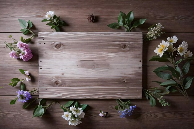 Fondo in legno e fondo del modello dell'insegna dei fiori