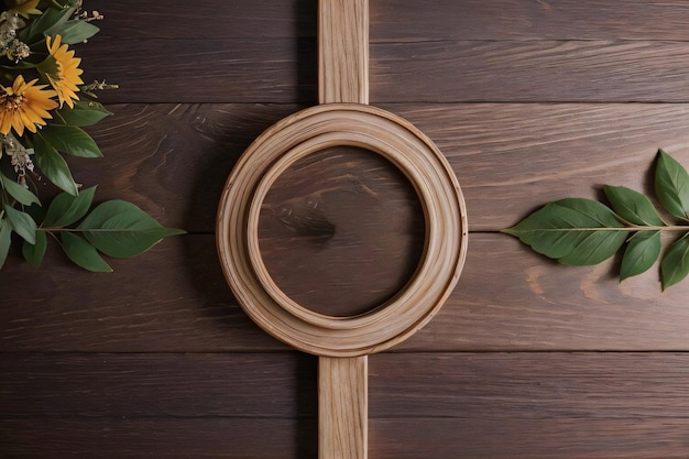 Fondo in legno e fondo del modello dell'insegna dei fiori