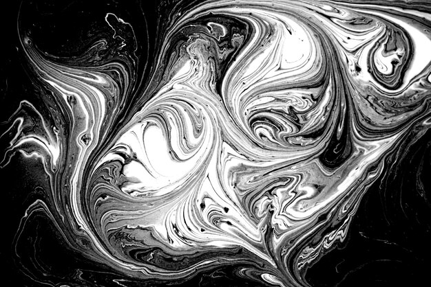 Fondo liquido di marmo astratto in bianco e nero.