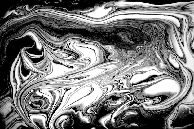 Fondo liquido di marmo astratto in bianco e nero.