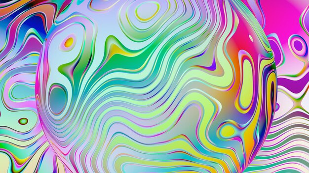 Fondo metallico astratto del modello liquido ondulato multicolore. Multicolore Fantasy Synth cromatico