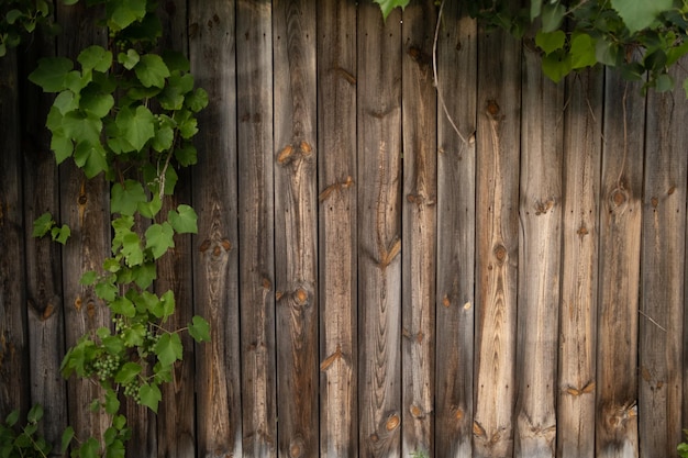 Fondo naturale di struttura di legno con le foglie e le bacche dell'uva taglio di legno graffiato marrone scuro...