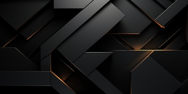 Fondo nero astratto 3d con il modello geometrico