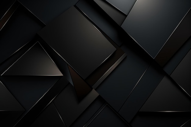 Fondo nero astratto 3d con il modello geometrico