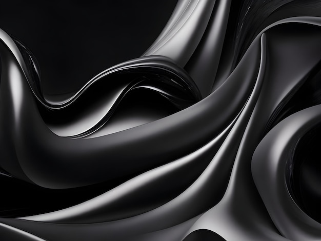 Fondo nero con forme ondulate come la seta