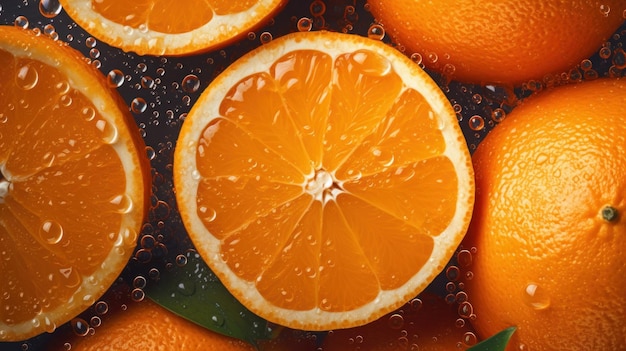 Fondo orizzontale di frutta arancione organica fresca