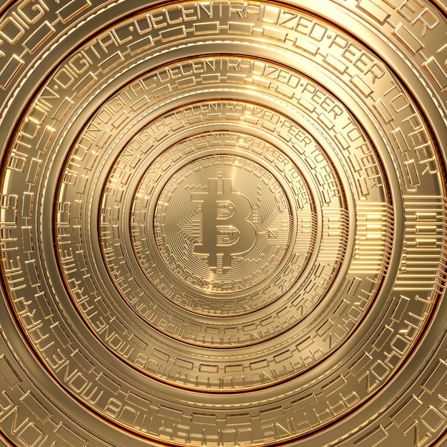 Fondo oro della moneta bitcoin