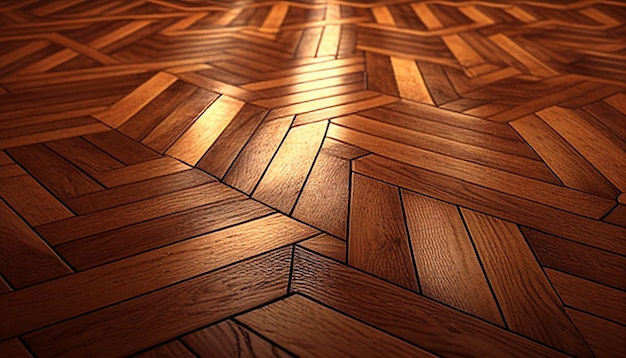 Fondo realistico del pavimento di parquet di legno AI generativo