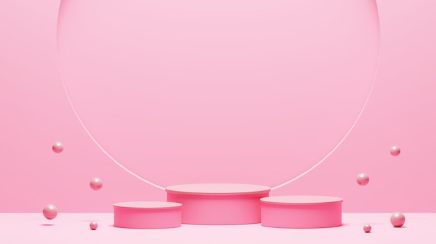 Fondo realistico del podio reso 3d