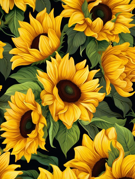 Fondo realistico dell'illustrazione del girasole