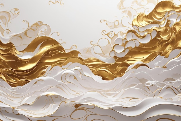 fondo realistico delle onde dell'oro bianco liquido