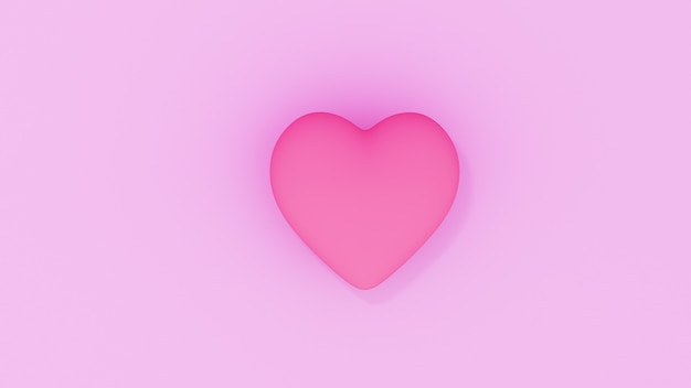 Fondo rosa di vendita di San Valentino. composizione con cuore. rendering 3d