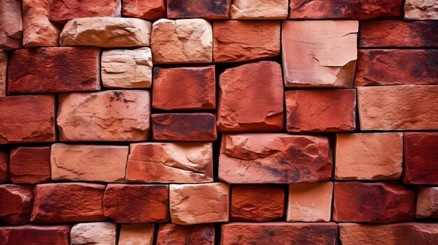 Fondo rosso del muro di mattoni struttura del muro di mattoni creata ai generativa