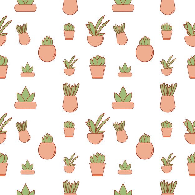 Fondo senza cuciture dell'illustrazione del modello del fiore della pianta del cactus, modello del tessuto della pianta e del fiore della grafica digitale di design artistico