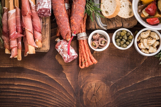 Fondo spagnolo del confine dell'alimento della barra delle tapas