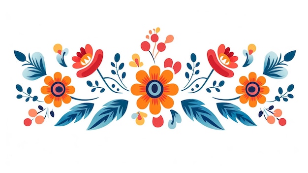 Fondo tradizionale del modello del fiore messicano. Ornamento etnico della decorazione del ricamo Fiore symmetr