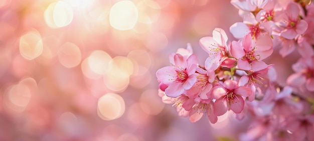 Fondo vago del fiore di ciliegia con l'insegna della primavera dello spazio della copia