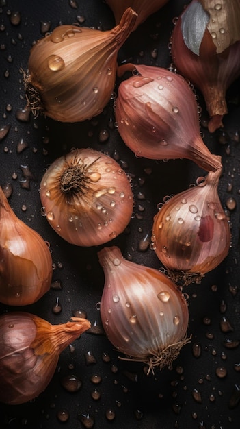 Fondo verticale di verdura dello scalogno organico fresco